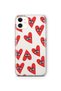 iPhone 11 Compatible Transparent Phone Case with Eyed Heart Pattern