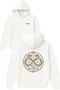 Double Snake Design Printed Oversized White Hooded Sweatshirt