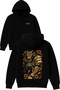 Monkey Fighter Design Printed Oversized Black Hooded Sweatshirt