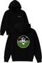 There Is Life in Space Design Printed Oversized Black Hooded Sweatshirt