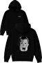 Super Kids Design Printed Oversized Black Hooded Sweatshirt