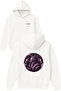 3 Headed Dragon Design Printed Oversized White Hooded Sweatshirt