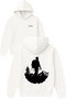 Kapmda Gezen Adam Design Printed Oversized White Hooded Sweatshirt