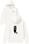 Pele Design Printed Oversized White Hooded Sweatshirt