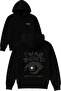 I Was Blinded Design Printed Oversized Black Hooded Sweatshirt