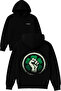 Four Leaf Clover Design Printed Oversized Black Hooded Sweatshirt