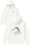 Half Kus Design Printed Oversized White Hooded Sweatshirt