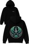 Kus Design Printed Oversized Black Hooded Sweatshirt