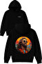 Hot Guy with Glasses Design Printed Oversized Black Hooded Sweatshirt