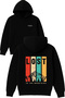 Lost Dag Design Printed Oversized Black Hooded Sweatshirt