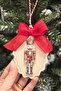 Christmas Tree Ornament with Lead Soldier Figure and Red Bow - 2