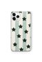 iPhone 11 Pro Max Compatible Striped Star Pattern Transparent Phone Case