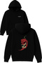 Angry Pepper Design Printed Oversize Black Hooded Sweatshirt