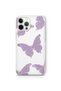 iPhone 12 Pro Max Compatible Purple Butterfly Pattern Transparent Phone Case