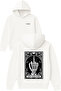 Zero Fcks Gıven Design Printed Oversized White Hooded Sweatshirt