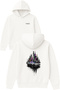 Cyber City Design Printed Oversized White Hooded Sweatshirt