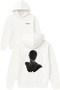 Black Man Design Printed Oversized White Hooded Sweatshirt