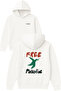Palestine Bird Design Printed Oversized White Hooded Sweatshirt