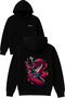 Red Snake Design Printed Oversized Black Hooded Sweatshirt