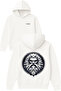 Rough Bearded Man Design Printed Oversized White Hooded Sweatshirt