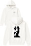 Hey Joker Design Printed Oversized White Hooded Sweatshirt