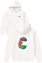 Palestine Fingerprint Design Printed Oversized White Hooded Sweatshirt