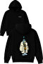 Rich Kurklu Design Printed Oversized Black Hooded Sweatshirt
