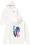 Love 1 Design Printed Oversized White Hooded Sweatshirt