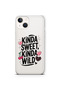 iPhone 15 Compatible Kinda Sweet Kinda Wild Patterned Transparent Phone Case
