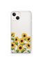 iPhone 15 Plus Compatible Sunflowers Patterned Transparent Phone Case