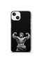 iPhone 15 Plus Compatible Transparent Phone Case with Ancient Sculpture Muscular God Pattern