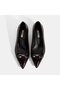 Women's Burgundy Crocodile Printed Leather Heeled Shoes - 7