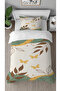 Bohemian Leaf Pastel Patterned Printed Special Design Single Stylish Duvet Cover Set Without Sheets