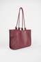 Women's Burgundy Bouquet 3-Compartment Medium Size Lined Snap Closure Hand and Shoulder Bag - 2