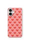 iPhone 16 Plus Compatible Retro Heart Pattern Transparent Phone Case