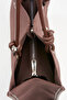 Women's Bitter Brown Bouquet 3-Compartment Suede Medium Size Lined Snap Closure Hand and Shoulder Bag - 3