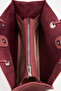 Women's Burgundy Bouquet 3-Compartment Suede Medium Size Lined Snap Closure Hand and Shoulder Bag - 6