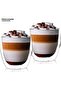 Double Walled Glass Coffee Cups with Spoon - Set of 4, 250 mL