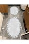 Water-Absorbent Non-Slip Bath Mat Set of 2 with Sponge Filling, Soft-Textured Decorative Set