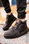Ch057X Ghost Line Men's Sports Casual Lace-Up Leather Boots Csst - Black - 2
