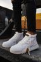 Ch057X Ghost Line Men's Sports Casual Lace-Up Leather Boots Cbbt - White