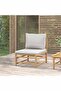 Garden Middle Sofa with Light Grey Cushions Bamboo