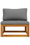 Sectional Middle Sofa & Dark Grey Cushion Solid Acacia Wood - 2