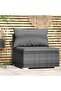 Garden Middle Sofa with Cushions Grey Poly Rattan