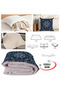 Navy Blue and White Ethnic Pattern Tv Blanket Optional Decorative Pillow Throw Pillow 2 in 1 Blanket - 2