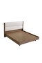 Allison 180x200 Floating King Bed with LED - Beige & Natural Oak, Fabric, 2-Year Warranty - 6