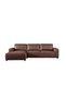 Tokishi Corner Full Leather Sofa - Tan, 3-Seater, Stylish & Durable, 2-Year Warranty, L106xW168cm - 2