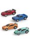 4-Piece Pull and Go Car Set - Turquoise, Orange, Blue, Red Wh1121Z