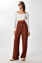 Beli Velcro Comfortable Palazzo Pants Lrv0003 Light Brown - 2