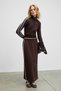 Veralia Women's Regular Fit Brown Skirt with Contrast Color Panels on the Sides